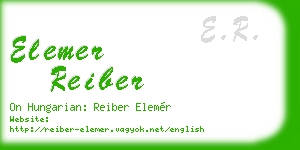 elemer reiber business card
